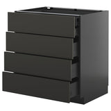 METOD / KNIVSHULT base cb 4 frnts/2 low/3 md drwrs, black-grey/Nickebo matt anthracite, 80x60 cm