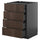METOD / KNIVSHULT - METOD / KNIVSHULT Base cb 4 frnts/2 low/3 md drwrs, black-grey/Sinarp brown, 60x60 cm
