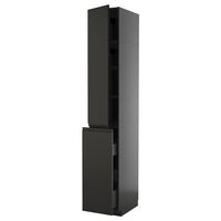 METOD / KNIVSHULT hc w p-o func 3drw/1dr/2shlv, black-grey/Upplöv matt anthracite, 40x60x240 cm