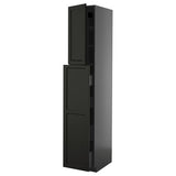 METOD / KNIVSHULT hc w p-o func 4drw/1dr/2shlv, black-grey/Lerhyttan black stained, 40x60x220 cm