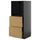 METOD / KNIVSHULT - METOD / KNIVSHULT High cabinet w 2 drawers for oven, black-grey/Voxtorp oak effect, 60x60x140 cm