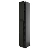 METOD / KNIVSHULT hi cab w 2 doors/4 drawers, black-grey/Lerhyttan black stained, 40x60x240 cm