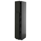 METOD / KNIVSHULT hi cab w 2 doors/4 drawers, black-grey/Lerhyttan black stained, 40x60x200 cm