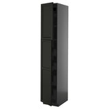 METOD / KNIVSHULT hi cab w 2 doors/4 drawers, black-grey/Lerhyttan black stained, 40x60x220 cm