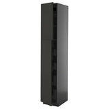 METOD / KNIVSHULT hi cab w 2 doors/4 drawers, black-grey/Nickebo matt anthracite, 40x60x220 cm