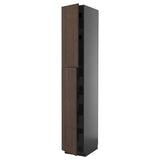 METOD / KNIVSHULT hi cab w 2 doors/4 drawers, black-grey/Sinarp brown, 40x60x240 cm