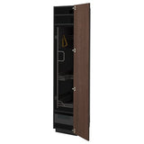 METOD / KNIVSHULT high cabinet with cleaning interior, black-grey/Sinarp brown, 40x60x200 cm