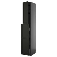 METOD / KNIVSHULT hc w p-o func 1dr/4drw, black-grey/Lerhyttan black stained, 40x60x240 cm