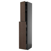 METOD / KNIVSHULT hc w p-o func 1dr/4drw, black-grey/Sinarp brown, 40x60x240 cm