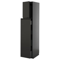 METOD / KNIVSHULT hc w p-o func 1dr/4drw, black-grey/Upplöv matt anthracite, 40x60x200 cm