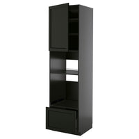 METOD / KNIVSHULT high cabinet f built-in appliances, black-grey/Lerhyttan black stained, 60x60x220 cm
