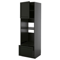 METOD / KNIVSHULT high cabinet f built-in appliances, black-grey/Lerhyttan black stained, 60x60x200 cm