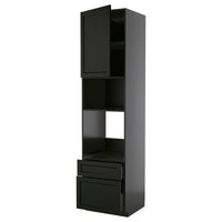 METOD / KNIVSHULT high cabinet f built-in appliances, black-grey/Lerhyttan black stained, 60x60x240 cm