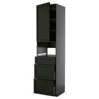 METOD / KNIVSHULT high cabinet f built-in appliances, black-grey/Lerhyttan black stained, 60x60x240 cm