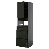 METOD / KNIVSHULT high cabinet f built-in appliances, black-grey/Lerhyttan black stained, 60x60x220 cm