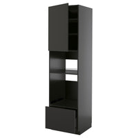 METOD / KNIVSHULT high cabinet f built-in appliances, black-grey/Nickebo matt anthracite, 60x60x220 cm