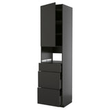METOD / KNIVSHULT high cabinet f built-in appliances, black-grey/Nickebo matt anthracite, 60x60x240 cm