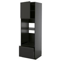 METOD / KNIVSHULT high cabinet f built-in appliances, black-grey/Upplöv matt anthracite, 60x60x200 cm