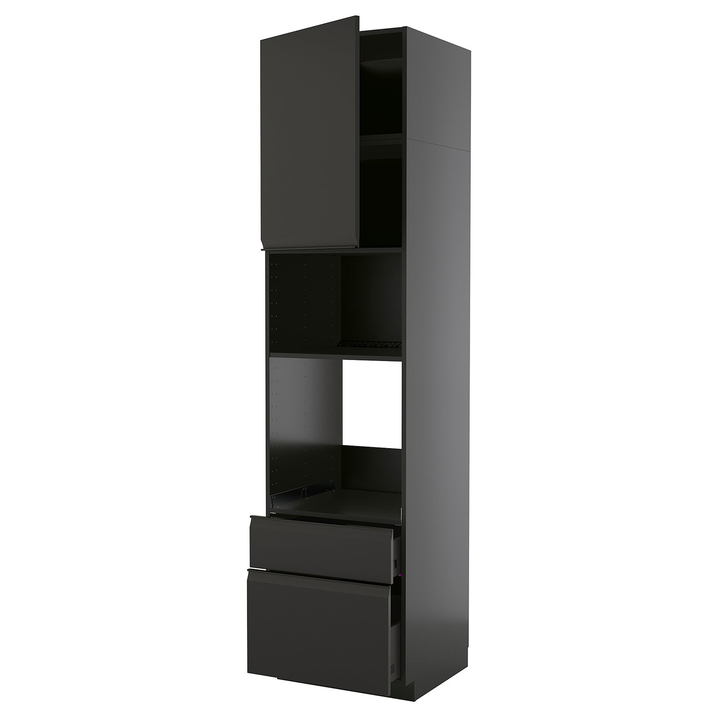 METOD / KNIVSHULT high cabinet f built-in appliances, black-grey/Upplöv matt anthracite, 60x60x240 cm