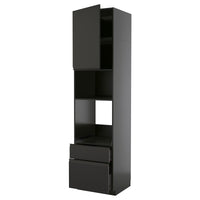 METOD / KNIVSHULT high cabinet f built-in appliances, black-grey/Upplöv matt anthracite, 60x60x240 cm