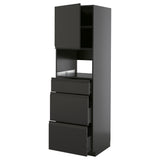 METOD / KNIVSHULT high cabinet f built-in appliances, black-grey/Upplöv matt anthracite, 60x60x200 cm