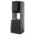 METOD / KNIVSHULT - METOD / KNIVSHULT High cab f oven w door/3 drawers, black-grey/Nickebo matt anthracite, 60x60x200 cm