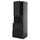 METOD / KNIVSHULT - METOD / KNIVSHULT Hi cab f micro w door/2 drawers, black-grey/Lerhyttan black stained, 60x60x200 cm