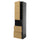 METOD / KNIVSHULT - METOD / KNIVSHULT Hi cab f micro w door/2 drawers, black-grey/Voxtorp oak effect, 60x60x240 cm