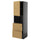METOD / KNIVSHULT - METOD / KNIVSHULT Hi cab f micro w door/2 drawers, black-grey/Voxtorp oak effect, 60x60x200 cm