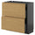 METOD / KNIVSHULT - METOD / KNIVSHULT Base cab with 2 fronts/3 drawers, black-grey/Voxtorp oak effect, 80x37 cm