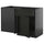 METOD / KNIVSHULT - METOD / KNIVSHULT Corner base cab w drawer and p-out, black-grey/Lerhyttan black stained, 128x68 cm
