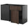 METOD / KNIVSHULT - METOD / KNIVSHULT Corner base cab w drawer and p-out, black-grey/Sinarp brown, 128x68 cm
