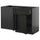 METOD / KNIVSHULT - METOD / KNIVSHULT Corner base cab w drawer and shelf, black-grey/Lerhyttan black stained, 128x68 cm
