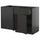 METOD / KNIVSHULT - METOD / KNIVSHULT Corner base cab w drawer and shelf, black-grey/Nickebo matt anthracite, 128x68 cm