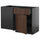 METOD / KNIVSHULT - METOD / KNIVSHULT Corner base cab w drawer and shelf, black-grey/Sinarp brown, 128x68 cm