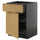 METOD / KNIVSHULT base cab w wire basket/drawer/door, black-grey/Voxtorp oak effect, 60x60 cm