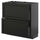 METOD / KNIVSHULT - METOD / KNIVSHULT Base cabinet with 2 drawers, black-grey/Lerhyttan black stained, 80x37 cm
