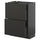 METOD / KNIVSHULT - METOD / KNIVSHULT Base cabinet with 2 drawers, black-grey/Nickebo matt anthracite, 60x37 cm