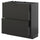 METOD / KNIVSHULT - METOD / KNIVSHULT Base cabinet with 2 drawers, black-grey/Nickebo matt anthracite, 80x37 cm