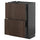 METOD / KNIVSHULT - METOD / KNIVSHULT Base cabinet with 2 drawers, black-grey/Sinarp brown, 60x37 cm