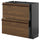 METOD / KNIVSHULT base cabinet with 2 drawers, black-grey/Stensta dark brown ash veneer, 80x37 cm