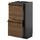 METOD / KNIVSHULT base cabinet with 2 drawers, black-grey/Stensta dark brown ash veneer, 40x37 cm