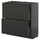 METOD / KNIVSHULT - METOD / KNIVSHULT Base cabinet with 2 drawers, black-grey/Upplöv matt anthracite, 80x37 cm
