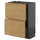 METOD / KNIVSHULT - METOD / KNIVSHULT Base cabinet with 2 drawers, black-grey/Voxtorp oak effect, 60x37 cm