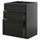METOD / KNIVSHULT - METOD / KNIVSHULT Base cabinet with 3 drawers, black-grey/Lerhyttan black stained, 60x60 cm