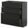 METOD / KNIVSHULT - METOD / KNIVSHULT Base cabinet with 3 drawers, black-grey/Lerhyttan black stained, 80x37 cm