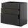 METOD / KNIVSHULT - METOD / KNIVSHULT Base cabinet with 3 drawers, black-grey/Nickebo matt anthracite, 80x60 cm