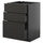 METOD / KNIVSHULT - METOD / KNIVSHULT Base cabinet with 3 drawers, black-grey/Nickebo matt anthracite, 60x60 cm