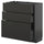 METOD / KNIVSHULT - METOD / KNIVSHULT Base cabinet with 3 drawers, black-grey/Nickebo matt anthracite, 80x37 cm
