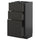METOD / KNIVSHULT - METOD / KNIVSHULT Base cabinet with 3 drawers, black-grey/Nickebo matt anthracite, 40x37 cm